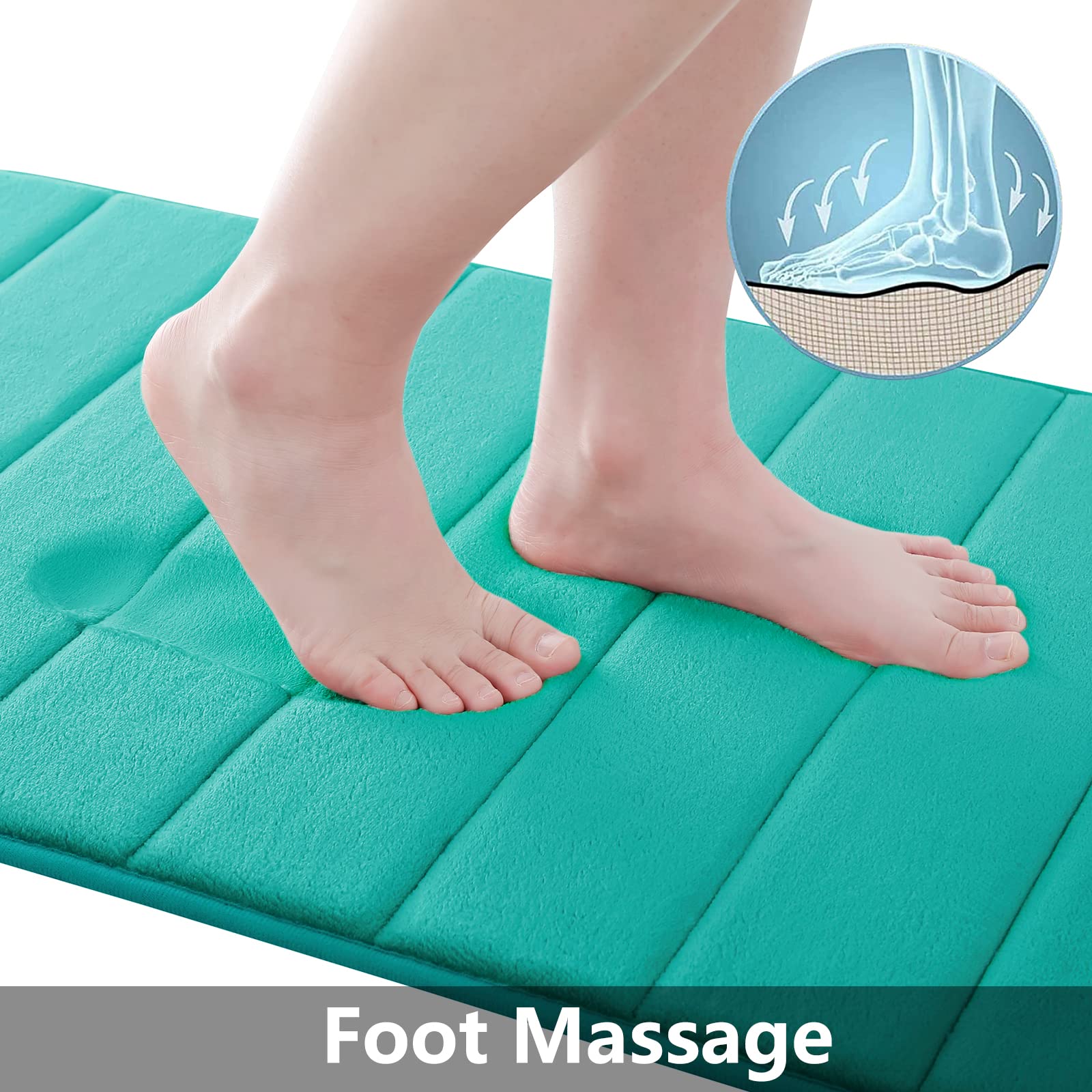 Buganda Memory Foam Bath Mat Rug, 47'' X 24'', Ultra Soft And Non-Slip Bathroom Rugs, Water Absorbent And Machine Washable Bath